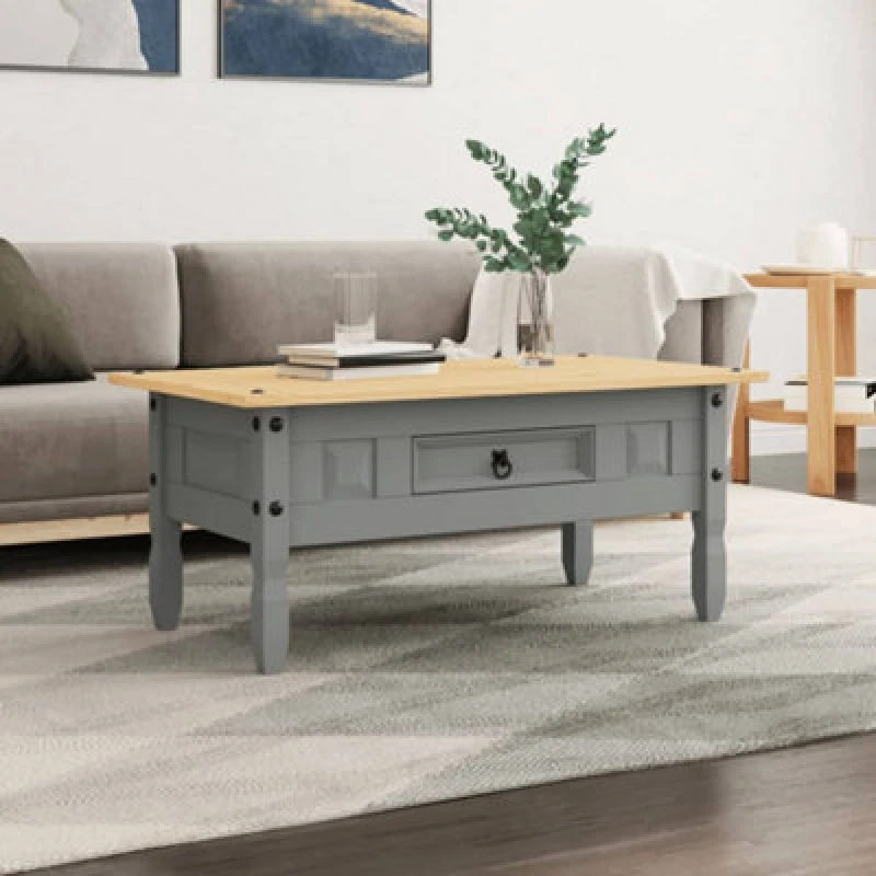 Image of vidaXL Coffee Table Mexican Pine Corona Range Grey Couch End Side Tea Tables