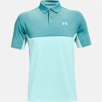 Image of Urban Armor Gear Colour Block Performance Polo Shirt Mens - Green/Blue