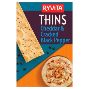 Image of Ryvita Thins - Cheddar & Pepper - 125g x 6