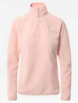 Image of The North Face 100 Glacier 1/4 Zip Fleece - Pink, Size L, Women