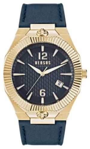 Image of Versus Versace Echo Park Blue Leather Strap VSP1P0221 Watch