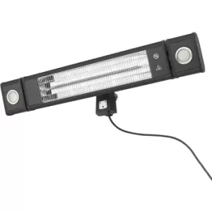 Image of Patio Heater 1800W Wall Mount Outdoor Remote Control Fitting - Black - Litecraft