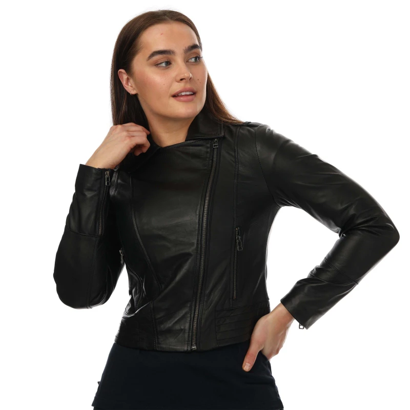 Image of Elle Annette Leather Jacket - Black 12
