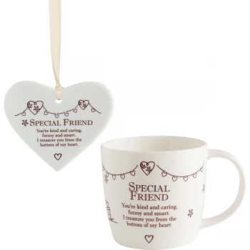Image of Said with Sentiment Ceramic Mug & Heart Gift Sets Special Friend