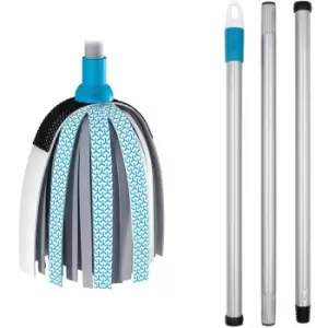 Image of BLACK+DECKER BXFM0001GB Mop and Handle Set, Suitable for Hard Floors, Super Absorbent Microfibre, 3 Action Mop Head, Detachable Handle for Easy