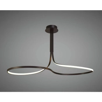 Image of Nur 50W LED 2800K Semi Ceiling Light, 3900lm, frosted acrylic / oxidized brown
