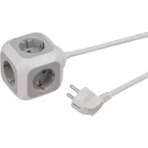 Image of Brennenstuhl 1150090 Socket cube 4x White, Grey PG connector