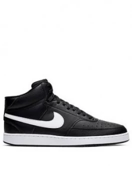Image of Nike Court Vision Mid, Black/White, Size 8, Men