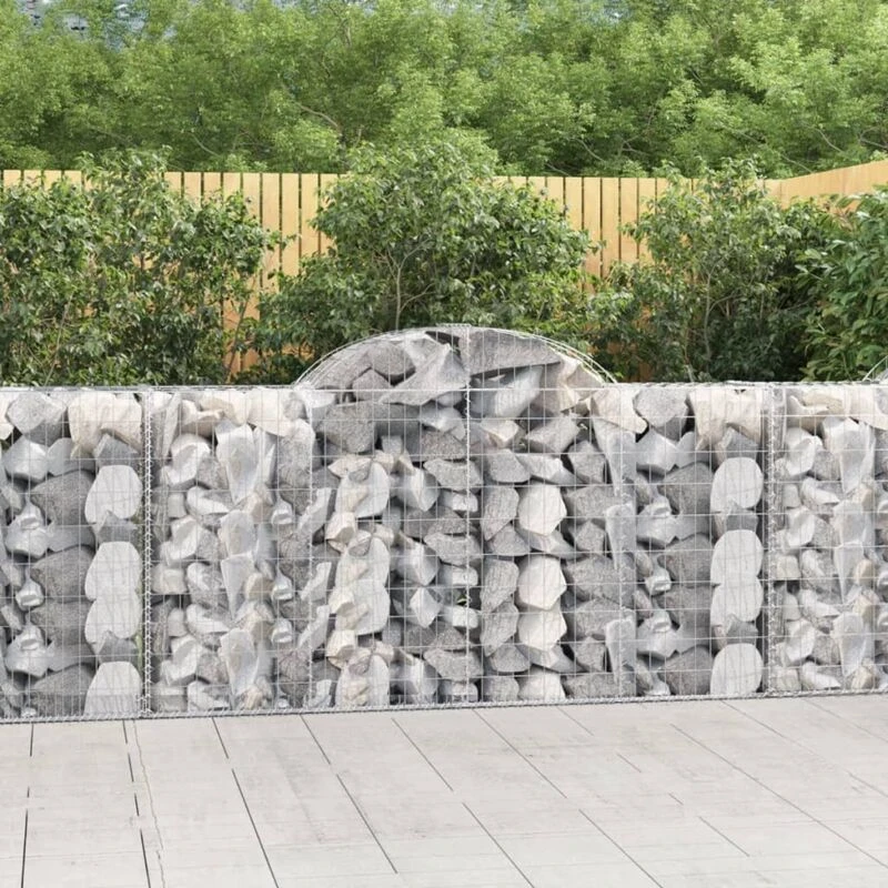 Image of VIDAXL Arched Gabion Baskets 11 pcs 200x50x100/120cm Galvanised Iron Vidaxl 8720845569129