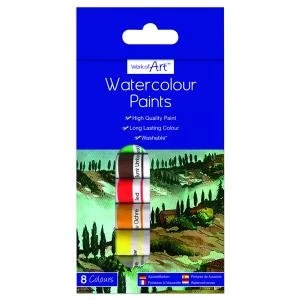 Image of Work of Art Washable Watercolour Paint Tubes Assorted Pack of 12