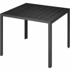 Image of Tectake Aluminium Garden Table With Adjustable Feet (90X90X74.5cm) Black