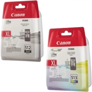 Image of Canon PG512 Black and CL513 Tri Colour Ink Cartridge