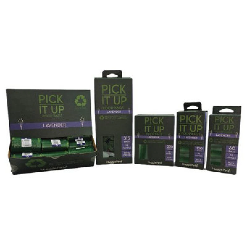 Image of HugglePets Pick It Up Lavender Dog Poop Bags - 4 Rolls (60pk) Green unisex