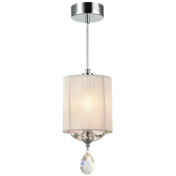 Image of Maytoni Lighting - Miraggio Ceiling Pendant Lamp Chrome & Crystal, 1 Light, E14