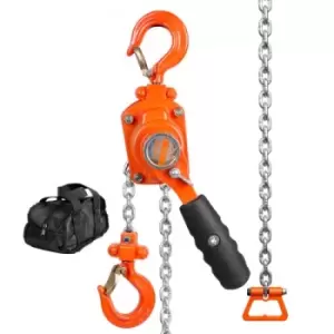 Image of VEVOR Manual Lever Chain Hoist, 1/4 Ton 550 lbs Capacity 5 FT Come Along, G80 Galvanized Carbon Steel with Weston Double-Pawl Brake, Auto Chain Leadin