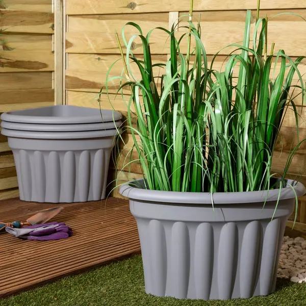 Image of Wham Set 4 Vista 40cm Corner Planter Upcycle Grey 446590/4