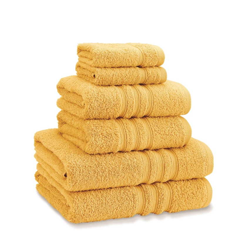 Image of Catherine Lansfield Zero Twist Cotton 6 Piece Towel Bale Set Towels 6 Piece To Yellow 42949913000