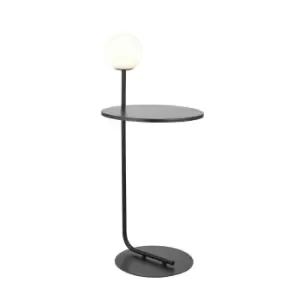 Image of Frosinone Complete Floor Lamp, Matt Black, Matt Opal Glass