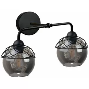 Image of Keter Mera Dome Wall Lamp Black, 23cm, 2x E27