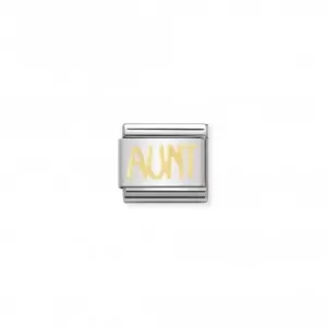 Image of Nomination Composable Classic Writings 18K Gold Aunt Link 030107/16