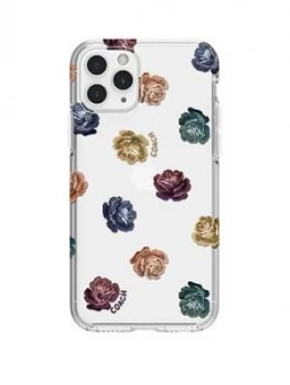 Image of Coach Protective Case For iPhone 11 Pro - Dreamy Peony Clear/Rainbow/Glitter