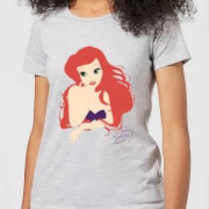 Image of Disney Princess Colour Silhouette Ariel Womens T-Shirt - Grey - L