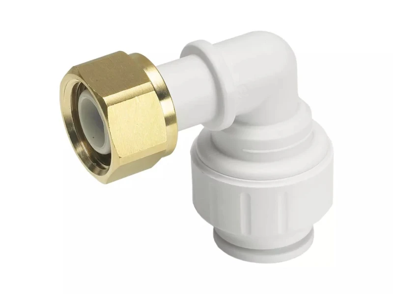 Image of John Guest Bent Tap Connector 15mm X 1/2 (Pack of 2) in White White Unisex