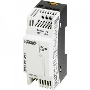Image of Phoenix Contact STEP-PS/1AC/12DC/1.5 Rail mounted PSU (DIN) 12 V DC 1.65 A 18 W 1 x