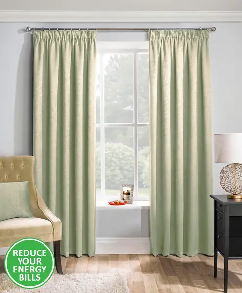Image of Enhanced Living Matrix - Tape Top Thermal Noise reducing Dim Out Curtains Light Green
