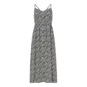 Image of Mela London Black Ditsy Print Button Down Midi Dress - Black