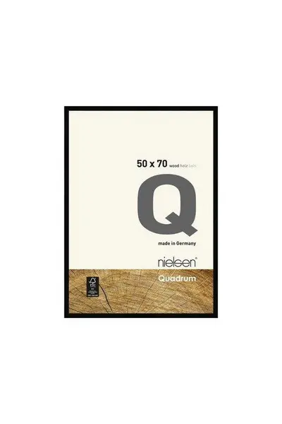 Image of Nielsen Quadrum 50 x 70cm Wooden Picture Frame With Protective Glass Front Black