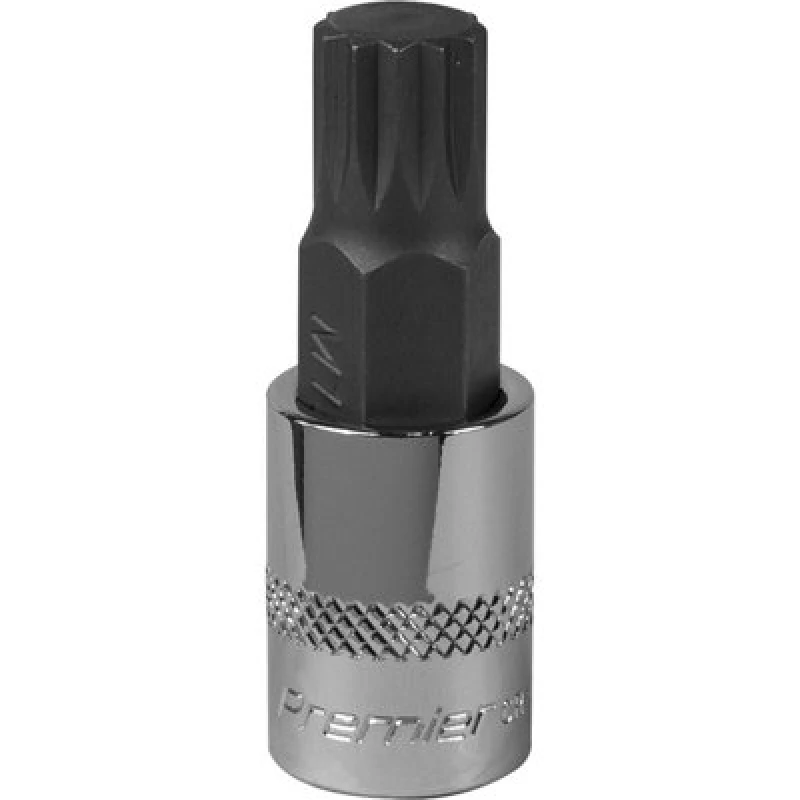 Image of Loops M12 Forged Spline Socket Bit - 3/8" Square Drive - Chrome Vanadium Wrench Socket Multi