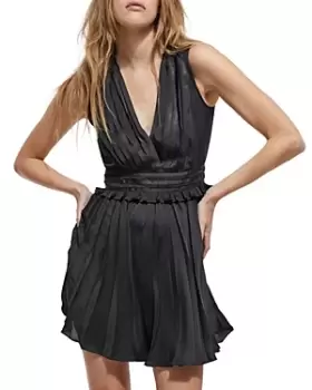Image of The Kooples Pleated V Neck Dress