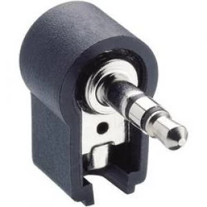 Image of 3.5mm audio jack Plug right angle Number of pins 3 Stereo Black Lumberg WKLS 40