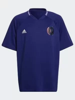 Image of Boys, adidas Pogba Jersey, Blue/White, Size 11-12 Years