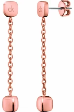 Image of Ladies Calvin Klein Rose Gold Plated Side Earrings KJ5QPE100100