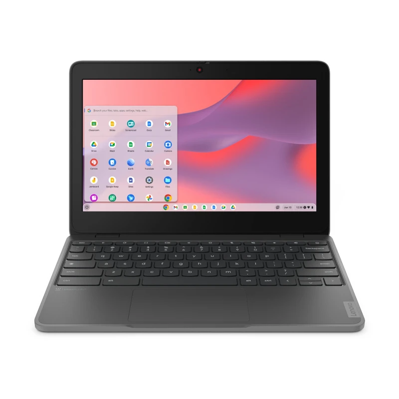 Image of Lenovo 100e Chromebook Gen 4 MediaTek Kompanio 528 29.5cm (11.6") HD 4GB LPDDR4x-SDRAM 32GB eMMC WiFi 6 (802.11ax) ChromeOS English Grey 82