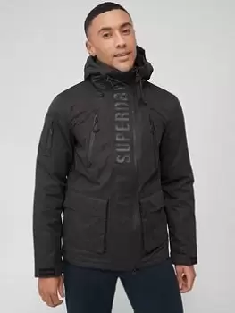 Image of Superdry Ultimate Windcheater Hooded Jacket - Black, Size L, Men