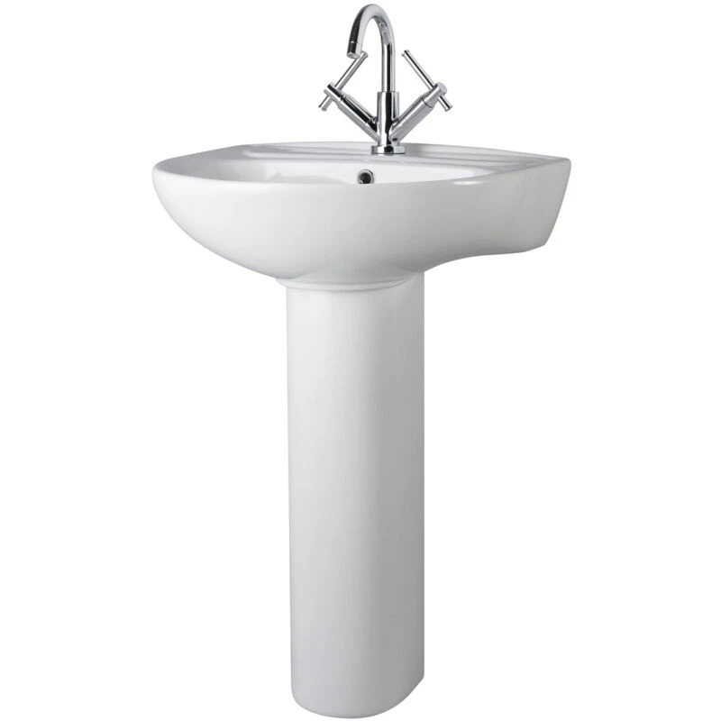 Image of NUIE Nuie Melbourne Large Basin and Full Pedestal 550mm Wide - 1 Tap Hole cml002