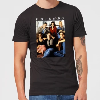 Image of Friends Vintage Character Shot Mens T-Shirt - Black - 5XL