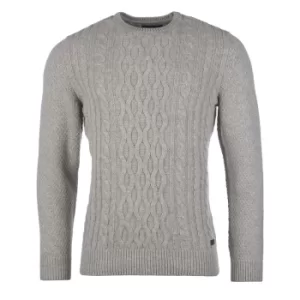 Image of Barbour Mens Chunky Cable Crew Jumper Fog XXL