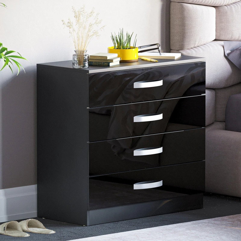 Image of Lassic Vida Designs Hulio 4 Drawer Chest Black unisex 4 Drawers