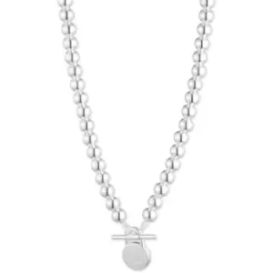 Image of Lauren by Ralph Lauren Lauren Ralph Lauren Silver Beaded Toggle Necklace - Silver