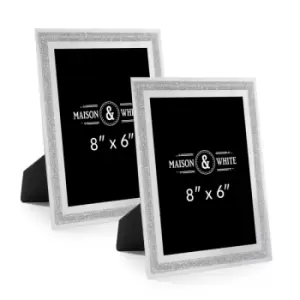 Image of Sparkle Glass Photo Frame 8" x 6" - Set of 2 M&W