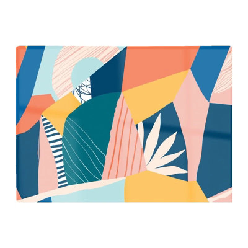 Image of Warren Reed Designer Modern Floral Pattern Glass Chopping Board