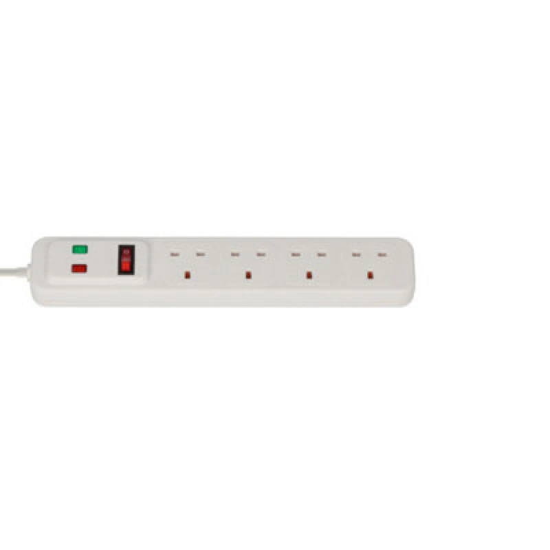 Image of Brennenstuhl Brennenstuhl 1150543420 4-Way Extension Lead with Surge Protection & Neon Indicator - White