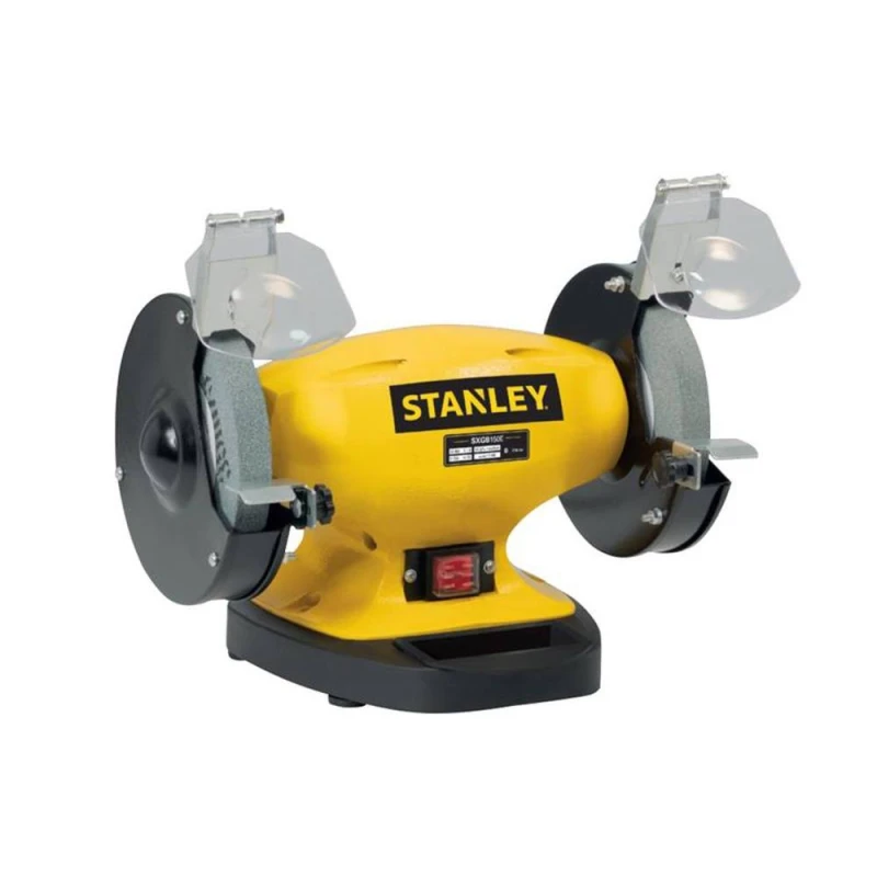 Image of Stanley Machines SXGB150E Bench Grinder with 2 Grinding Wheels 240V, 330W in Yellow Yellow Unisex