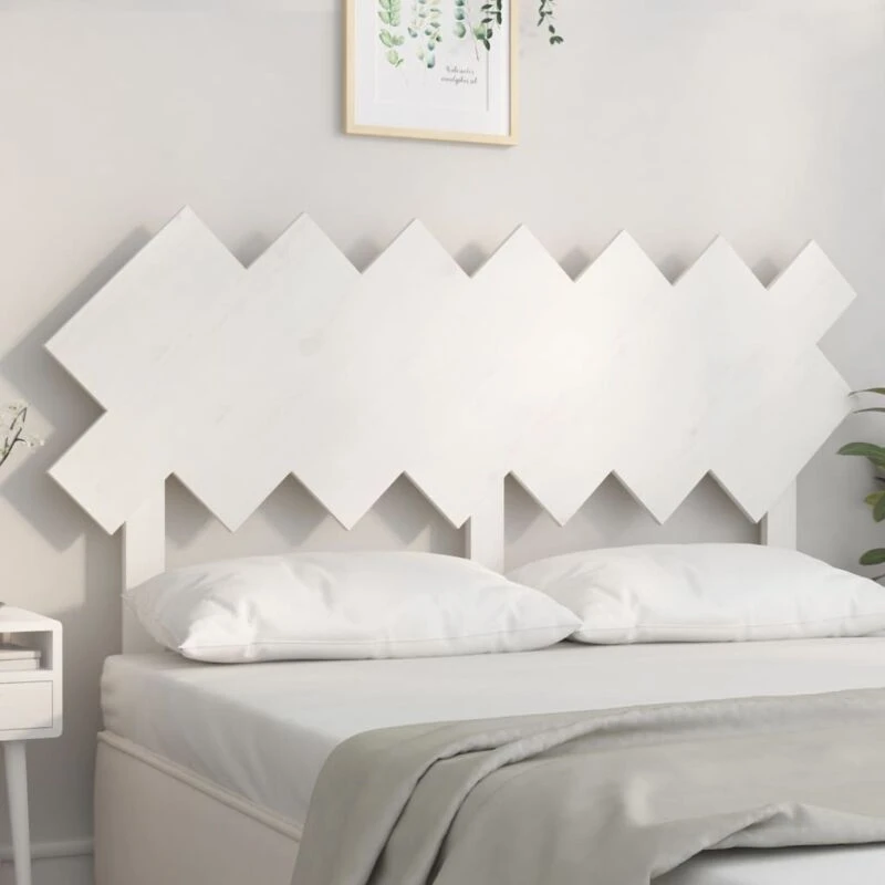 Image of Vidaxl Bed Headboard White 141X3X80.5cm Solid Wood Pine, White 819221