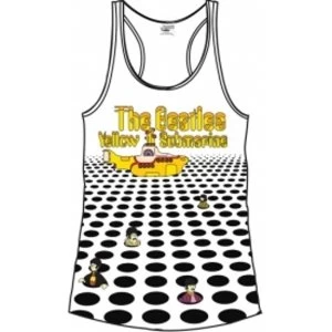 Image of The Beatles Sea of Holes & Logo White Ladies Vest: X Large