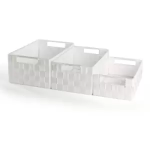 Image of Nylon Storage Baskets - 3 Pack White Pukkr - White
